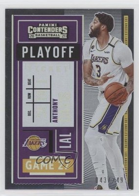 2020-21 Panini Contenders Playoff Ticket 43/249 Anthony Davis #89 0hd6