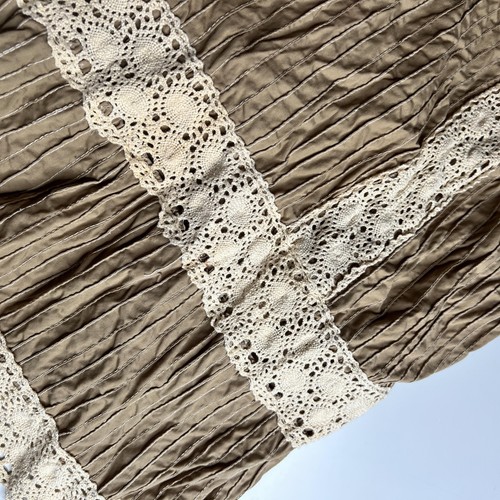 Vintage Dress Womens Small Beige Crochet Lace Maxi Prairie Boho V Neck 70s, Size S, $67.5 - Photo 8