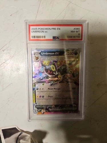 Pokémon TCG Umbreon EX 60/131 Double Rare Holo Card Prismatic Evolutions PSA 8🔥
