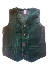 GYMBOREE VELVET GREEN VEST CHILDS SZ 12