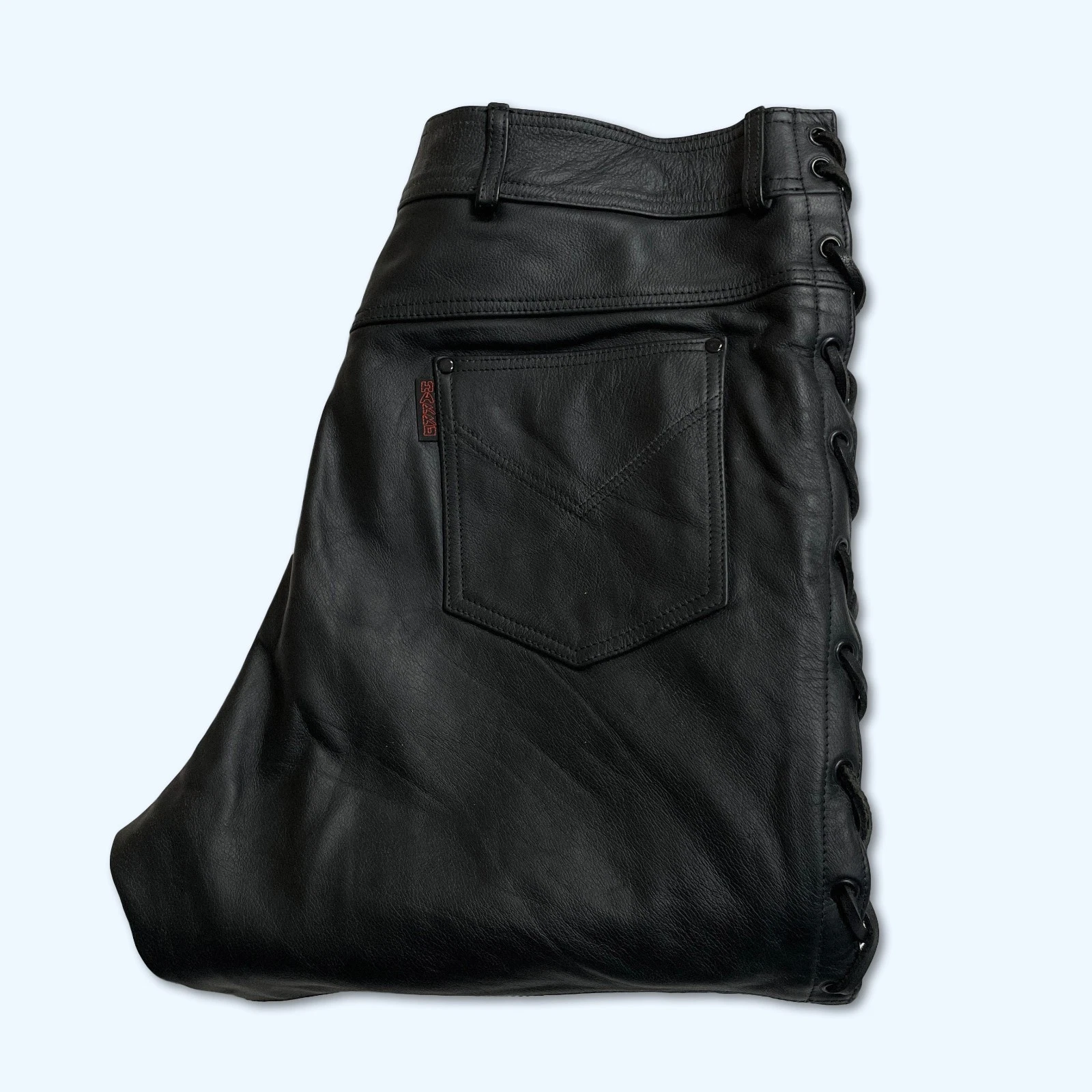 HARRO Mens Premium Lace-Up 100% Leather Motorcycle Trousers Pants W37" L32"
Opens in a new window or