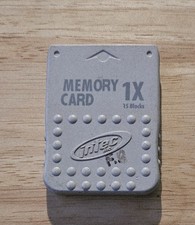 PlayStation 1 PS1 Intec Replacement Memory Card with Case Gray 15MB PS-6100-A