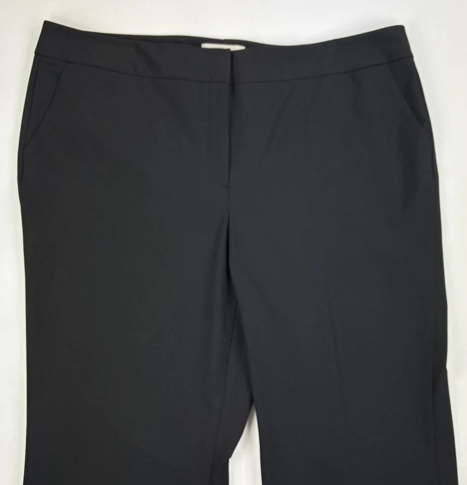 Pantalones negros Sejour para mujer con calce curvilíneo tiro alto recto elástico talla 18W Foto 2 de 4