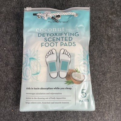 5 Pair My Beauty Spot Overnight Detoxifying Coconut Scented Foot Pads NEW