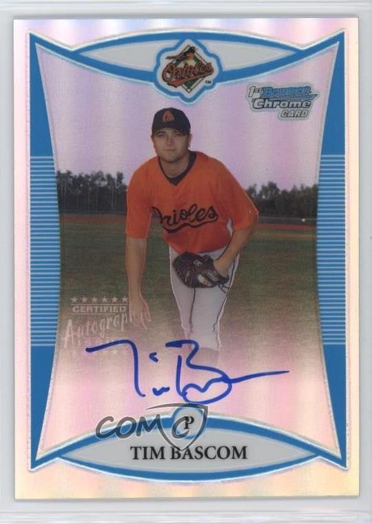 2008 Bowman Chrome Prospects Prospect Refractor Tim Bascom Rookie Auto RC 0w7