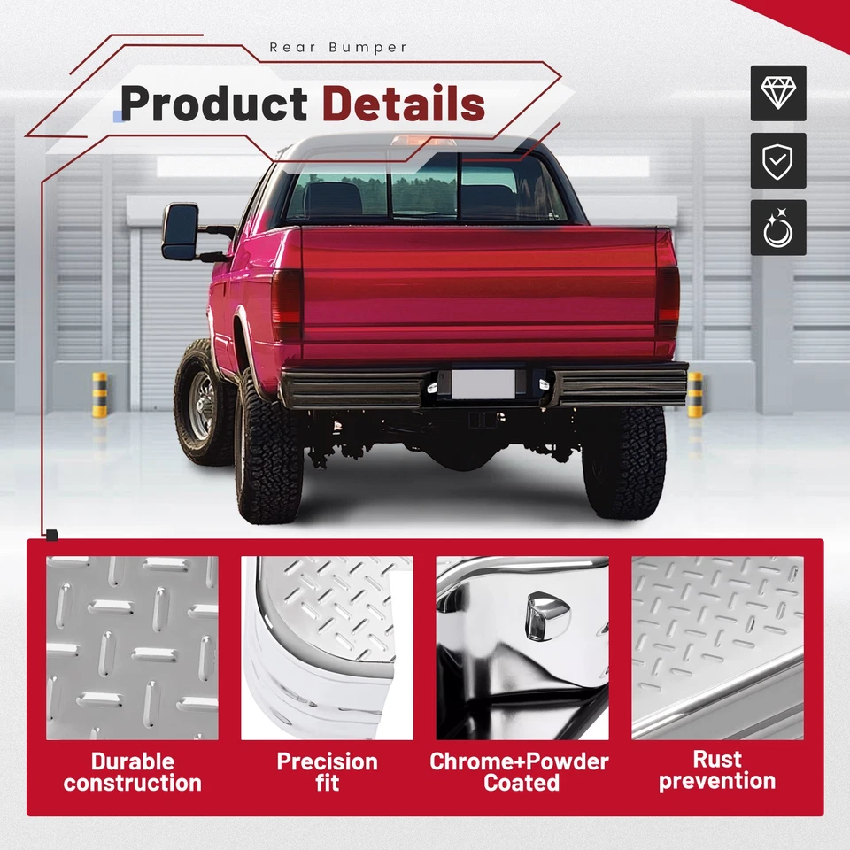 Universal Diamondstep Rear Bumper Step Powder-Coated For Ford F150 F250 Pickup Foto 3 de 4