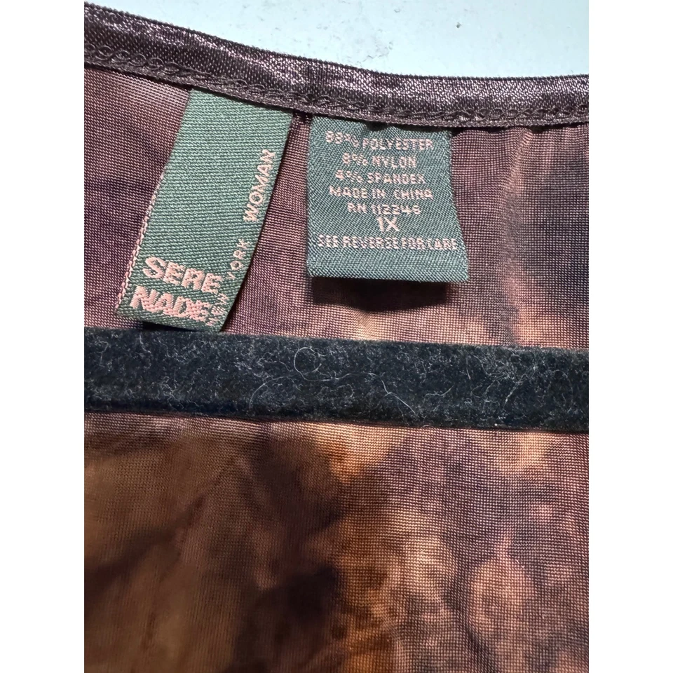 Serenade New York Boho Velvet Burnout Tunic Top Size 1X Whimsigoth Dark Academia - Image 2 of 4