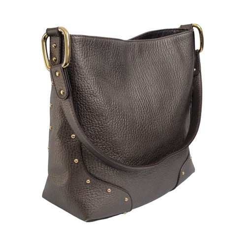 Dolce & Gabbana Lucia Studded Pewter Shoulder Bag