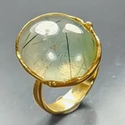 Jewellery 25 ct+ Natural Prehnite Ring 925 Sterling Silver Size 8 /R481831