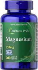 Puritan's Pride Magnesium 250 mg - 200 Caplets
