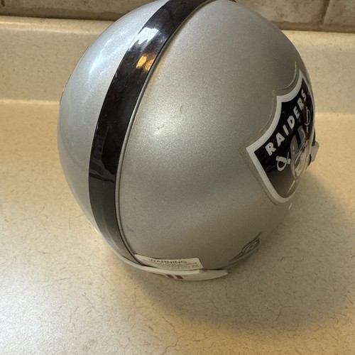 Vtg Riddell Mini Football Helmet Oakland Raiders 6in 5in Nfl Sliver /Black - Picture 3 of 5