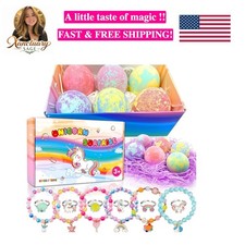 Enchanting Unicorn Bath Bombs for Kids - Surprise Jewelry Inside, Gift Set of 6