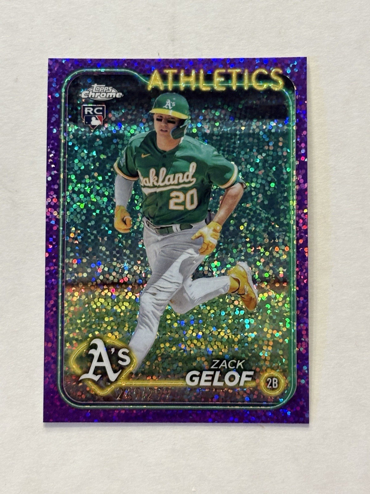 2024 Topps Chrome - Zack Gelof #282 Purple Speckle Refractor /299 (RC)