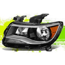 Lámpara de faro halógena estilo fábrica para Chevy Colorado 15-20 negra transparente izquierda