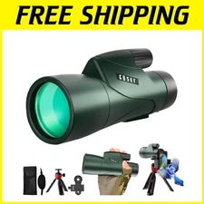 HD Monocular Telescope 12x55 - FMC Lens, Smartphone Adapter