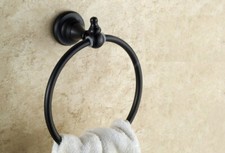 Oil Rubbed Brass Wall Mount Bathroom Towel Holder Round Towel Ring Hanger 2ba825
