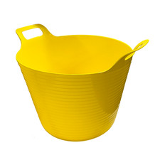 PLASTIC 42L LARGE FLEXI COLOUR BUCKET PET FOOD STORAGE GARDEN HORSE FEED TRUG UK