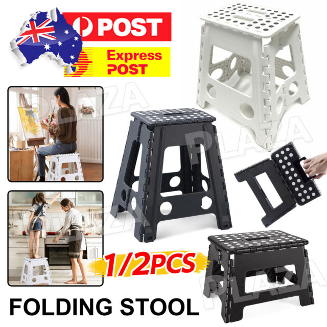 1/2x Camping Folding Step Stool Portable Plastic Foldable Chair Flat Outdoor HOT