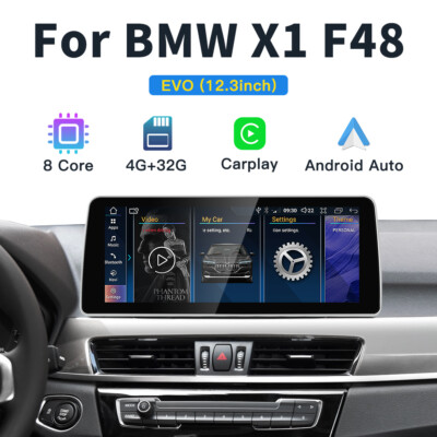 12.3'' CarPlay Android Touchscreen Navi GPS BT für BMW X1 F48 EVO 2018-2022