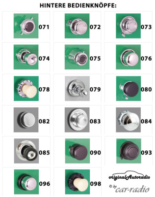 RetroSound hintere Drehringe für RetroSound Retro Autoradio hinterer Drehregler