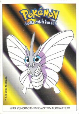 Venomoth / Omot / Aeromite (Nr.49) Pokemon Karte Dunkin ''Boomer'' (Sticker)