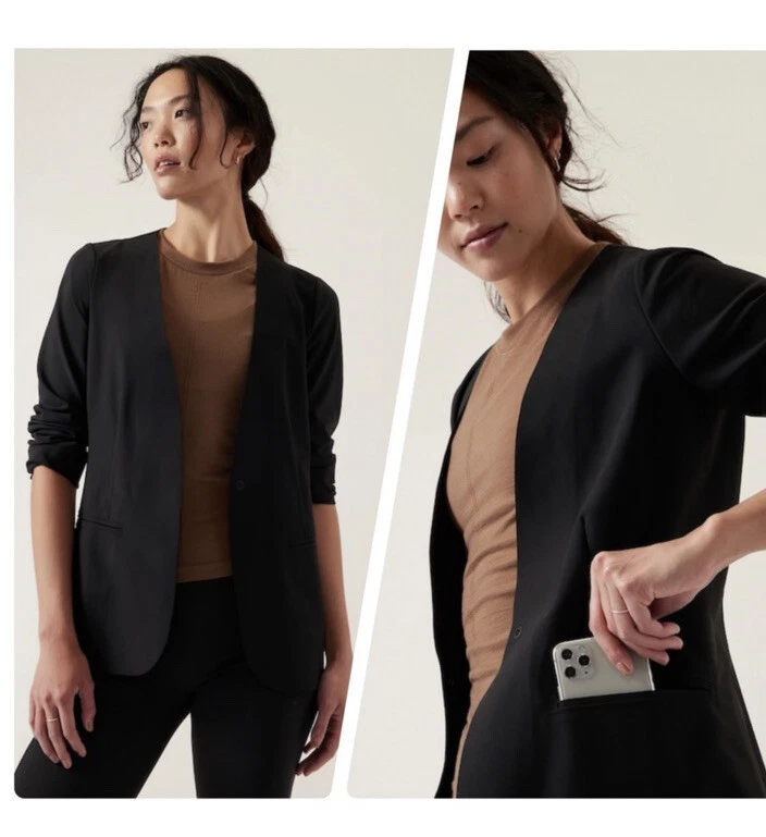 Athleta Avenue Blazer Size 8 Black Jacket #982816 NEW