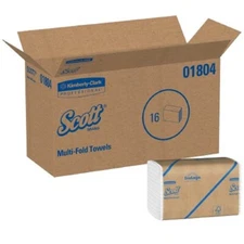 Scott Multi-Fold Paper Towel, White 1-Ply 9.25 X 9.5 Inch, 16 Packs / Case