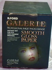 Ilford Galerie Smooth Gloss Paper 4 Inch X 26 Foot Roll