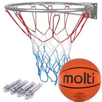 Hangring Basketballring Basketballkorb Ø 45Cm Ring Basketball Set Mit Ball Netz