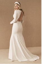 Anthropologie BHLDN Jenny Yoo Karina Cutout Minimalist Gown Wedding Dress 8 $995