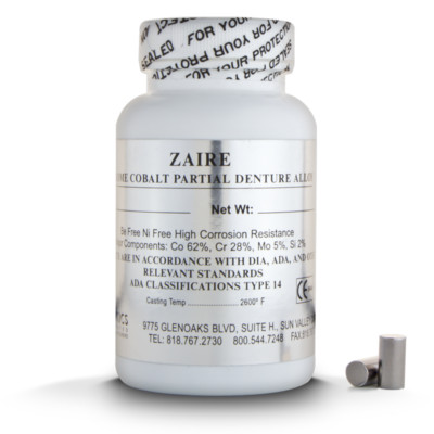 ZAIRE, Chrome Cobalt Base Partial Denture Alloy, 1 lb. pack, High Quality, US