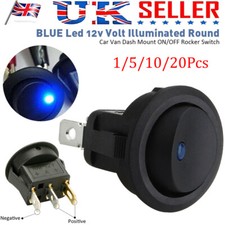 1-50Pcs 12V Car Van Boat Waterproof ON/OFF Round Rocker LED Light Toggle Switch