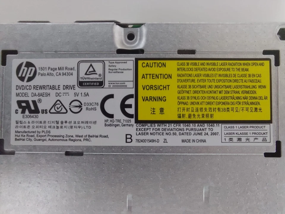 919785-HC0 L20485-001 DA-8AESH-24B ODD DVD-W Sata 9.0mm - Image 3 of 4