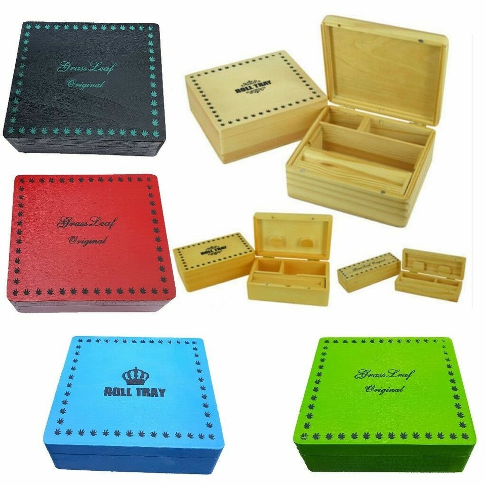 DUFT Storage Box Smoking Wooden Rolling Grass leaf Gift Set Medium Large