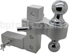 6 Aluminum Adjustable Trailer Drop Hitch 2 Receiver Dual Balls 2 2-516
