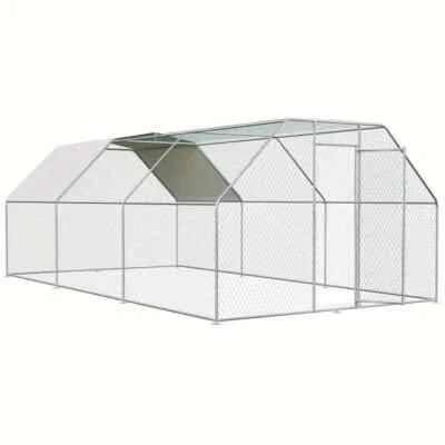 Walnest 20ft x 10ft x 6.5ft Large Metal Walk-in Chicken Coop Run Cage Hen House