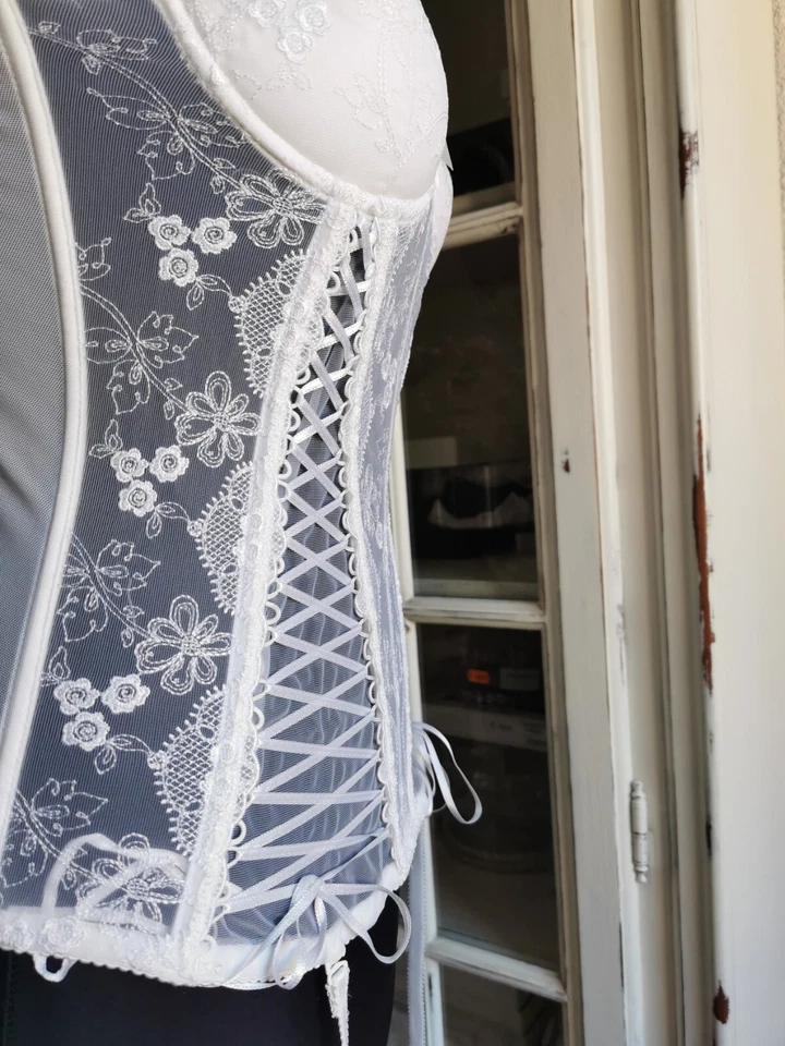 Sexy Corsage Braut Hochzeit Brautcorsage weiß 70A, 75A, 75D, 80D, NEU - Bild 3 von 4