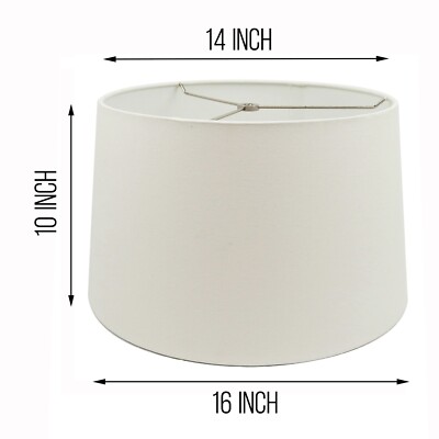 Mestar Decor White Fabric Hardback Drum Lampshade (Spider Fitter)