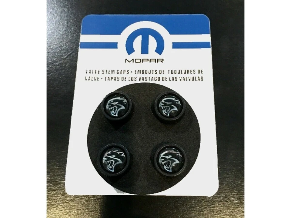 Nuevo Dodge Challenger Charger SRT HELLCAT Tapas de vástago de válvula de neumático Mopar OEM Foto 2 de 3
