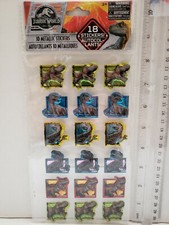 Jurassic world 3D Metallic DINOSAUR Stickers small prehistoric fun NEW/Sealed
