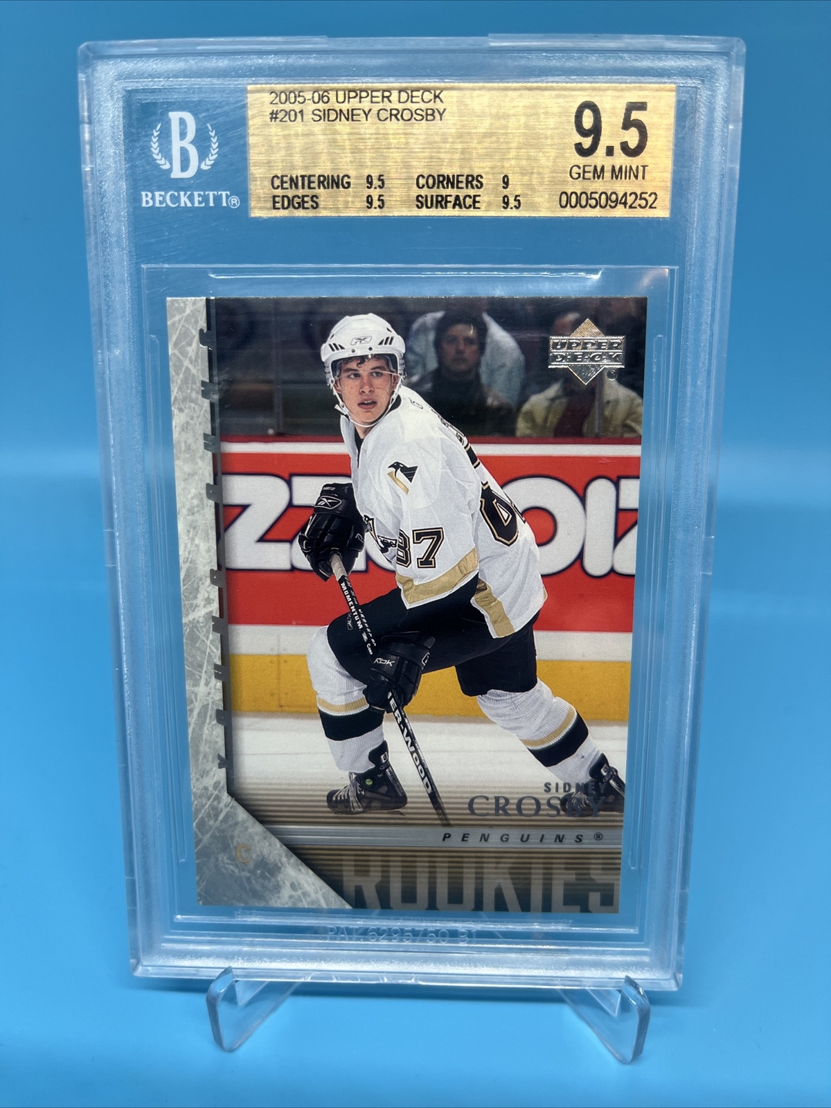 Sidney Crosby - 2005-06 Upper Deck Young Guns #201 Rookie Card Gem Mint BGS 9.5