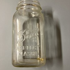 Vintage Square Ball Perfect Mason Jar With 8 On Bottom