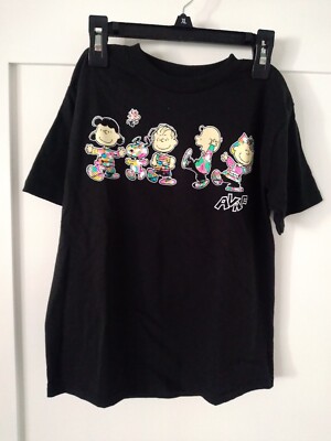 Peanuts Kids 7 Global Artist Collective Psychedelic Black Logo T-Shirt By AVAF