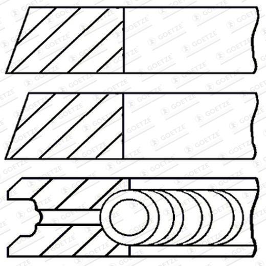 Goetze Engine Kolbenringe Kolbenringsatz Kolbenringzange 7597 Mm-image