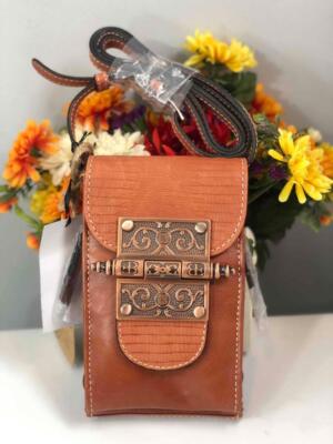 NWT FIRENZE BELLA Brown Leather RFID Flap Wallet Organizer
