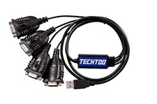 4 Port Professional FTDI CHIP USB to RS232 Serial Cable DB9 Serial Adapter Co...