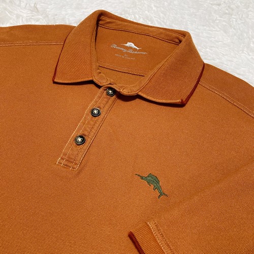 Tommy Bahama Short Sleeves Men's Polo Shirt Size XL Collared Orange Stretch Logo - Picture 2 of 11
