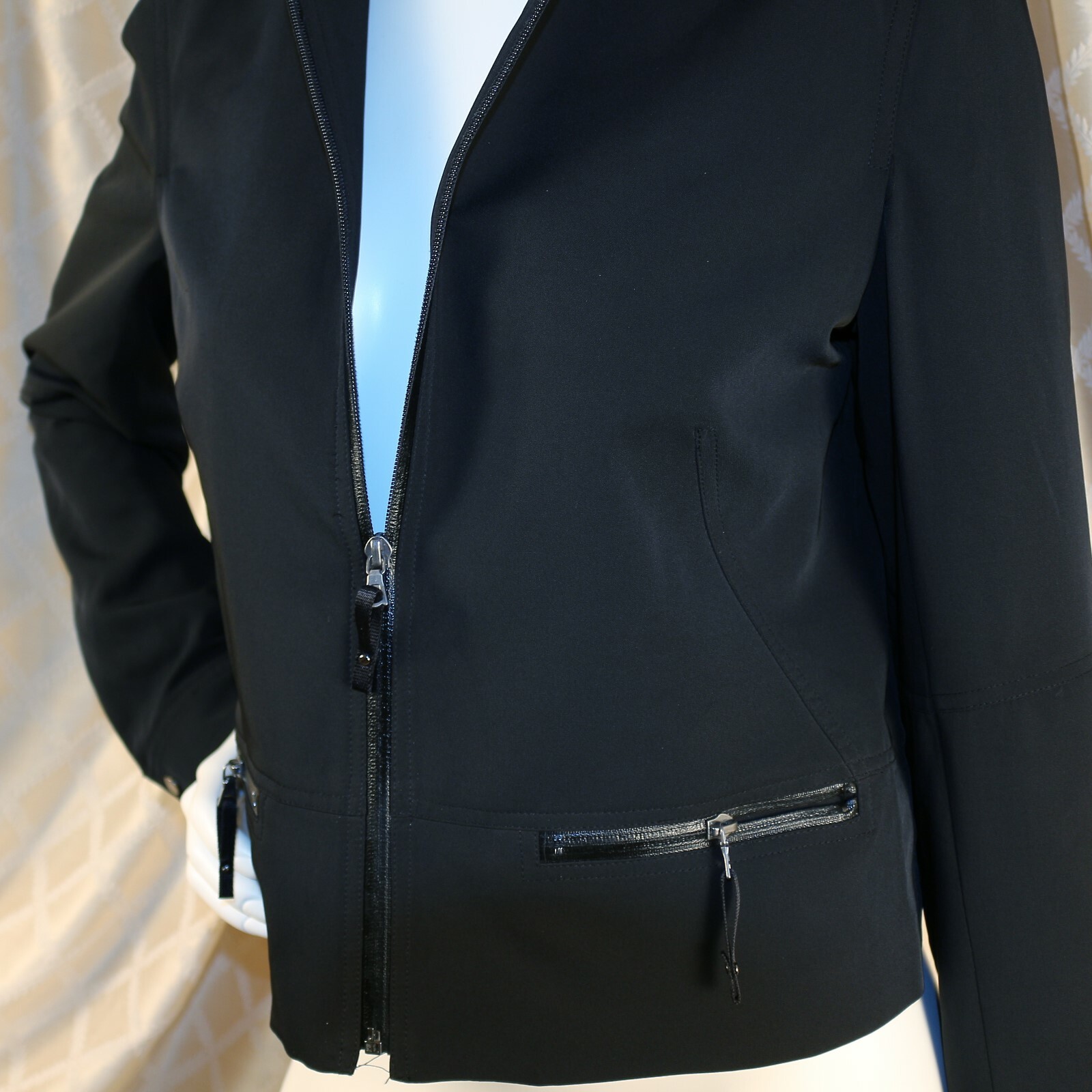 DALIA Black Solid Elbow Patch Polyester Blend Wom… - image 3