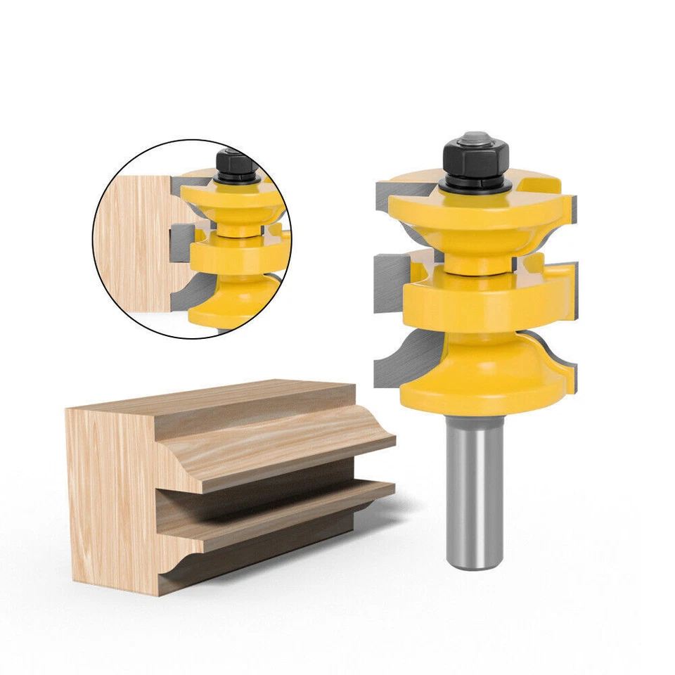 Ogee 3 Bit Entry Door Rail & Stile Joint Router Bits Set Cutter 12mm 1/2" Shank - Image 4 of 4