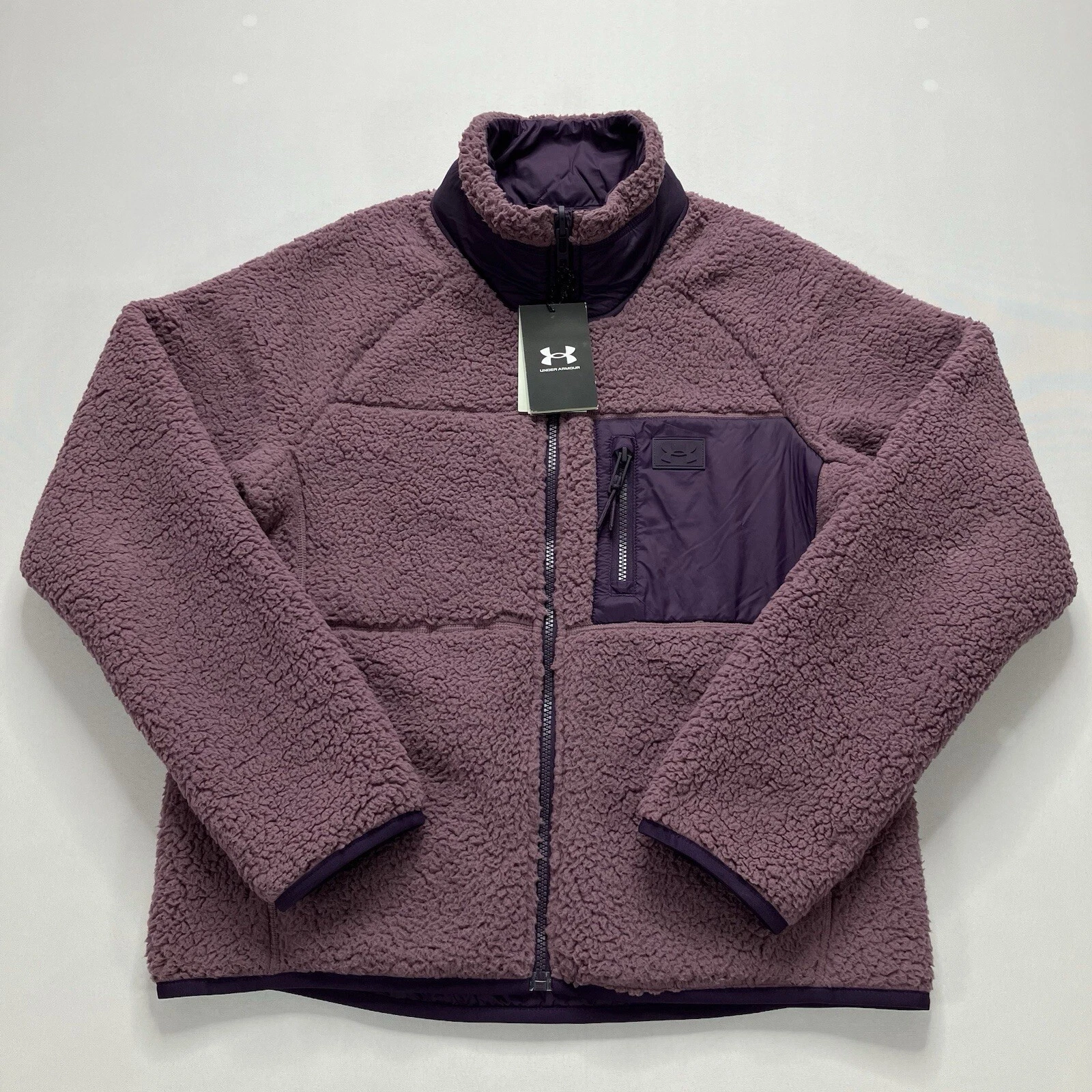 UA Storm Womens Latitude Reversible Full-Zip Fleece Cozy Jacket Purple SizesVary